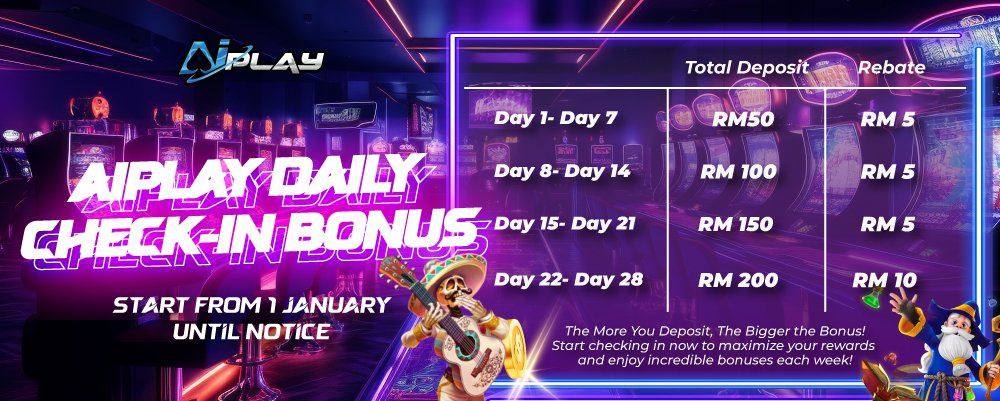 slider8 aiplay daily check-in bonus